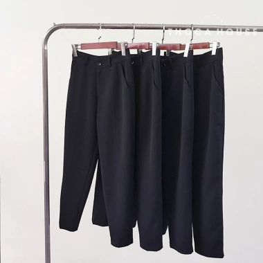 Quần tây baggy nữ đen dài 100cm THOCA HOUSE phù hợp trên 170cm đi làm và đi học