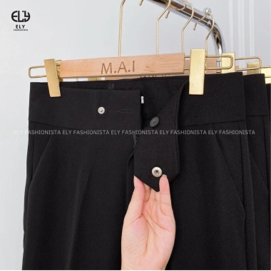 Quần tây baggy nữ lưng cao Ely Fashion ELY211 cúc bấm lệch thanh lịch 245k 5 Quần tây baggy nữ lưng cao Ely Fashion ELY211 cúc bấm lệch thanh lịch 245k 5