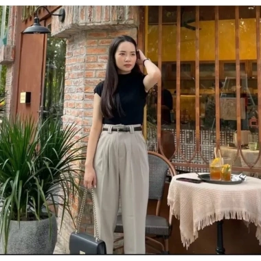 Quần Tây Baggy Nữ Ngọc Anh Gol Lưng Cạp Cao - Form Chuẩn Tôn Dáng, Phù Hợp Công Sở & Đi Học - Mã 118 Giá 119k