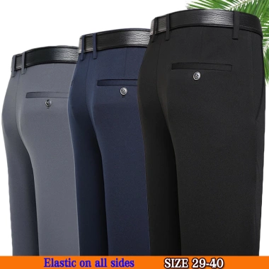 Quần tây BEFOYI dáng suông mỏng lưng cao size lớn thời trang công sở nam 4 Quần tây BEFOYI dáng suông mỏng lưng cao size lớn thời trang công sở nam 4