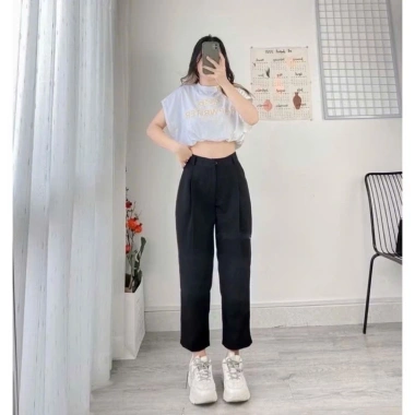 Quần Tây Bigsize Nữ Baggy 9 Tấc Lưng Cao Cạp Chun Phong cách công sở chubby
