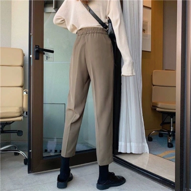Quần Tây Công Sở BIGSIZE 3A Dáng Baggy Cạp Cao Lưng Chun Siêu Tôn 99k - Ống Đứng, Khóa Trước