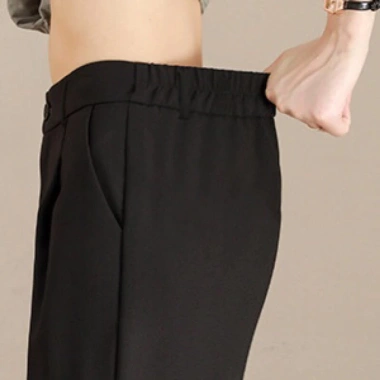 Quần Tây Công Sở BIGSIZE 3A Dáng Baggy Cạp Cao Lưng Chun Siêu Tôn 99k - Ống Đứng, Khóa Trước