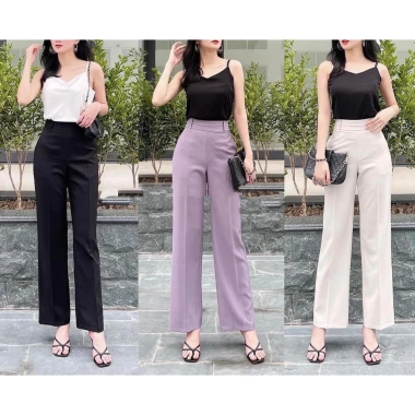 Quần tây công sở HANAA khoá sau dáng đứng suông cạp xếp ly - Giá chỉ 185.000₫