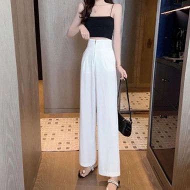 Quần Tây Công Sở Madela Ống Rộng Cạp Cao Khoá Trước, Không Cúc, Tôn Dáng Nữ 3 Quần Tây Công Sở Madela Ống Rộng Cạp Cao Khoá Trước, Không Cúc, Tôn Dáng Nữ 3