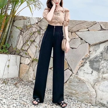 Quần Tây Công Sở Madela Ống Rộng Cạp Cao Khoá Trước, Không Cúc, Tôn Dáng Nữ 8 Quần Tây Công Sở Madela Ống Rộng Cạp Cao Khoá Trước, Không Cúc, Tôn Dáng Nữ 8