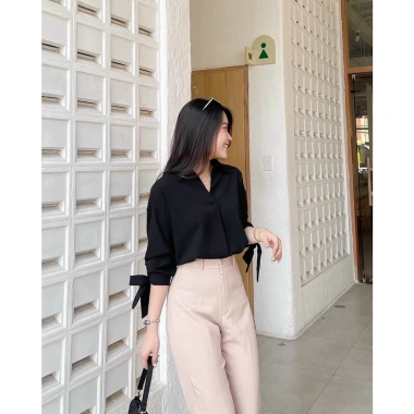 Quần tây công sở MerCy Ống rộng khóa trước, vitex dày dặn, cạp cao - Giá 135k 8