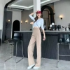 Quần tây công sở nấm lùn, form ống suông lưng cao, khóa kéo vô hình, bigsize - 106.554₫ 5