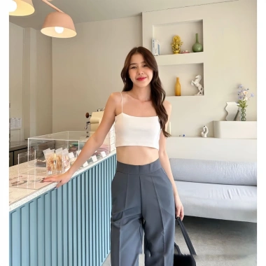 Quần tây công sở nấm lùn, form ống suông lưng cao, khóa kéo vô hình, bigsize - 106.554₫