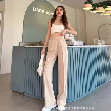 Quần tây công sở nấm lùn, form ống suông lưng cao, khóa kéo vô hình, bigsize - 106.554₫