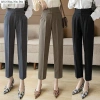 Quần Tây Công Sở Nữ Cúc Cạp Cao Baggy Lưng Cao Tôn Dáng, Co Giãn Nhẹ - Giá 99k