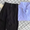 Quần Tây Công Sở Nữ Cúc Cạp Cao Baggy Lưng Cao Tôn Dáng, Co Giãn Nhẹ - Giá 99k 6