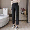 Quần tây công sở nữ lưng cao baggy ống đứng vải tuyết mưa đen 2 khuy lệch 79.000₫ 9