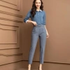 Quần tây công sở nữ lưng cao, khóa sườn, dáng baggy, vải tuyết mưa mềm, phối đai xinh 2