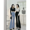 Quần tây công sở nữ ống loe 1 khuy, cạp lưng cao, vải tuyết mưa - 110k 2