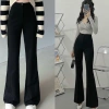 Quần Tây Công Sở Ống Loe Cạp Cao Dáng Dài 1 Khuy Vải Tuyết Mưa - Giá chỉ 85k