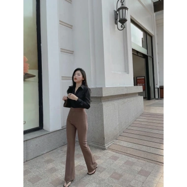 Quần tây công sở ống loe cạp cao trên rốn, giảm giá 199k, thoải mái và lịch lãm 2