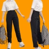 Quần Tây Đen Lưng Cao Vừa Học Sinh Nữ, Cúc Cài, Baggy Co Giãn Nhẹ, Phù Hợp Đi Học Công Sở 4
