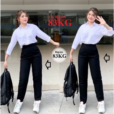 Quần Tây Đi Học Chun Sau Vải Tuyết Mưa Dây Kéo Bên Sườn Bigsize 83kg Giá 115k