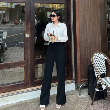Quần tây hơi loe Dens.clothing dài 103cm - Giá ưu đãi 340.990₫, thoáng mát