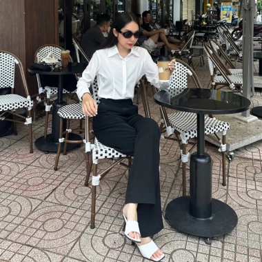 Quần tây hơi loe Dens.clothing dài 103cm - Giá ưu đãi 340.990₫, thoáng mát
