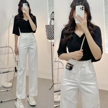 Quần Tây Kaki Culottes Dáng Suông Lưng Cao - Xịn Xò Giá 340.000 (Giảm 91.800) 2