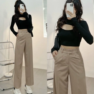 Quần Tây Kaki Culottes Dáng Suông Lưng Cao - Xịn Xò Giá 340.000 (Giảm 91.800) 4