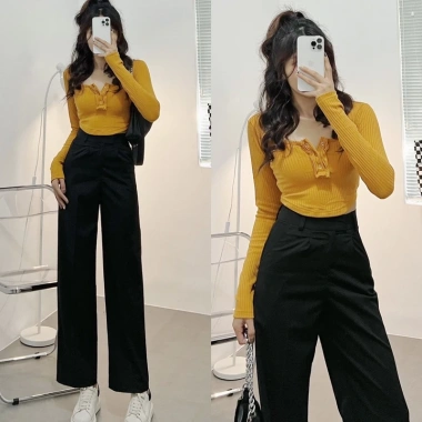 Quần Tây Kaki Culottes Dáng Suông Lưng Cao - Xịn Xò Giá 340.000 (Giảm 91.800) 5