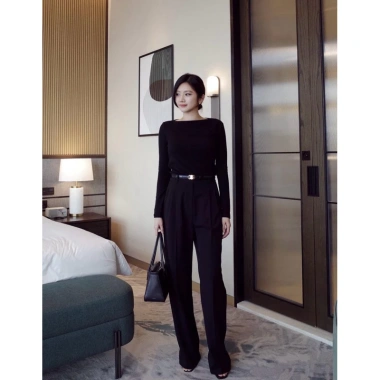 Quần Tây Lưng Cao Ống Đứng Dài 103cm Vải Chèo Hàn Không Nhăn - Size đa dạng, nhiều màu công sở 360k 2 Quần Tây Lưng Cao Ống Đứng Dài 103cm Vải Chèo Hàn Không Nhăn - Size đa dạng, nhiều màu công sở 360k 2