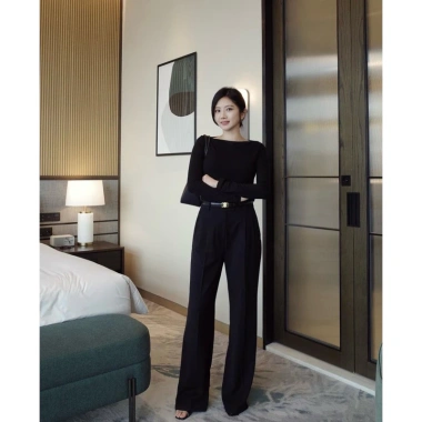 Quần Tây Lưng Cao Ống Đứng Dài 103cm Vải Chèo Hàn Không Nhăn - Size đa dạng, nhiều màu công sở 360k
