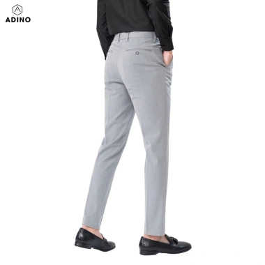 Quần tây nam ADINO màu ghi sáng, vải rayon polyester dày, không bai, co giãn, dáng công sở ống đứng hơi côn - 358.999đ