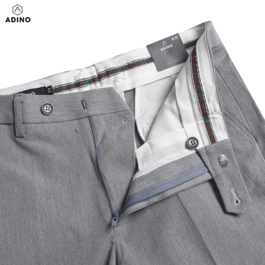 Quần tây nam ADINO màu ghi sáng, vải rayon polyester dày, không bai, co giãn, dáng công sở ống đứng hơi côn - 358.999đ