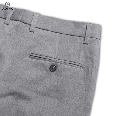 Quần tây nam ADINO màu ghi sáng, vải rayon polyester dày, không bai, co giãn, dáng công sở ống đứng hơi côn - 358.999đ