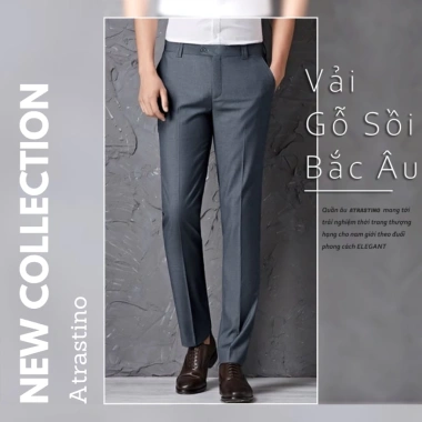 Quần Tây Nam Cao Cấp Atrastino VNXK Cotton Lạnh Không Nhăn Co Dãn Nhẹ Thanh Lịch QA005 Bản Mới