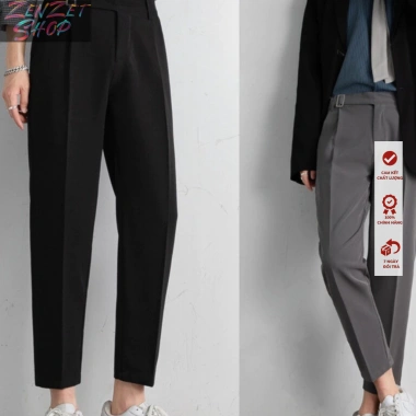 Quần tây Nam cạp cao tự chỉnh eo, baggy lịch lãm màu xám đen be kem Zenzetshop QTN04