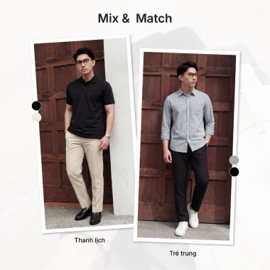 Quần tây nam CLASSIC HAFOS - Cotton dày dặn, sidetab co giãn, hạn chế nhăn