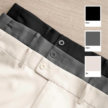 Quần tây nam CLASSIC HAFOS - Cotton dày dặn, sidetab co giãn, hạn chế nhăn