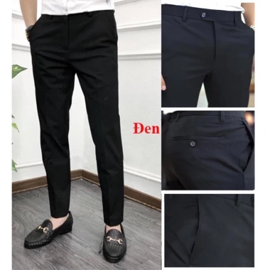Quần tây nam công sở đen, vải co giãn 4 chiều, form đứng, lên dáng chuẩn - 199k