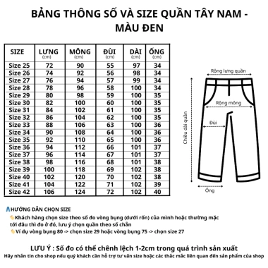 Quần Tây Nam Đen Âu – Phong Cách Học Sinh, Giá Gốc 212.960, Giảm 176.000
