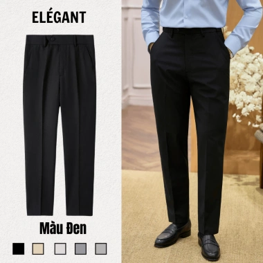 Quần Tây Nam Đen Ống Đứng Cạp Chun Cạnh Sườn – Quần Âu Cao Cấp Elégant Giá 339k