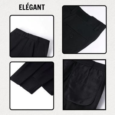 Quần Tây Nam Đen Ống Đứng Cạp Chun Cạnh Sườn – Quần Âu Cao Cấp Elégant Giá 339k
