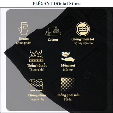 Quần Tây Nam Đen Ống Đứng Cạp Chun Cạnh Sườn – Quần Âu Cao Cấp Elégant Giá 339k
