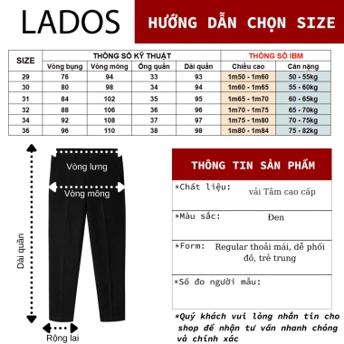 Quần Tây Nam Form Regular Vải Cao Cấp LADOS-4.151 - Thanh Lịch, Sang Trọng, Phong Cách Quý Ông