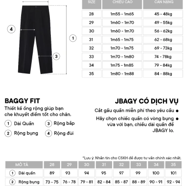 Quần tây nam Hàn Quốc JBagy baggy vải co giãn dày ống rộng đen kem JA101 281k