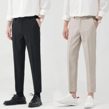 Quần tây nam Hàn Quốc ôm baggy, quần âu nam ống côn cao cấp, đa màu (đen, trắng, xám, kem) - Giá 350.000 VND