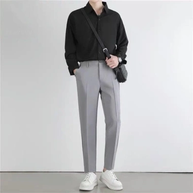 Quần tây nam Hàn Quốc ôm baggy, quần âu nam ống côn cao cấp, đa màu (đen, trắng, xám, kem) - Giá 350.000 VND