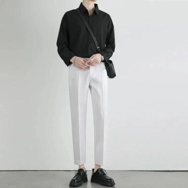 Quần tây nam Hàn Quốc ôm baggy, quần âu nam ống côn cao cấp, đa màu (đen, trắng, xám, kem) - Giá 350.000 VND