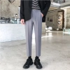 Quần tây nam Hàn Quốc WOO baggy suông vải tuyết mưa đen kem, dày dặn mềm mại không nhăn, giá 148k 5