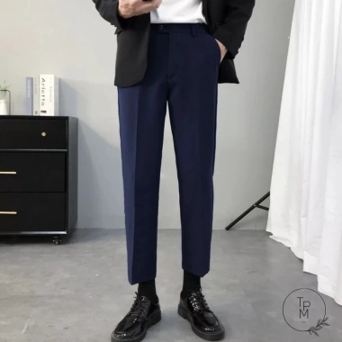 Quần tây nam Hàn Quốc WOO baggy suông vải tuyết mưa đen kem, dày dặn mềm mại không nhăn, giá 148k 8