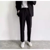 Quần tây nam Hàn Quốc WOO baggy suông vải tuyết mưa đen kem, dày dặn mềm mại không nhăn, giá 148k 10